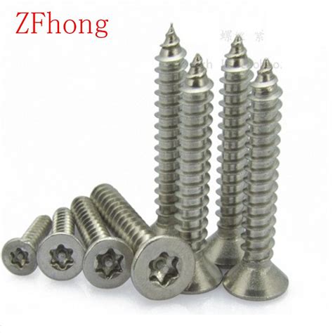 Pcs St Stainless Steel A Flat Head Self Tapping Anti Theft Screw Flat
