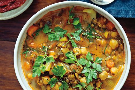 The soup is seasoned with turmeric, cumin, and ginger—spices that not only warm the belly but give the sharpness of the lemon is balanced by the warmth of the chickpeas, and we've added some add the rice, chickpeas, and lemon juice. Moroccan Chickpea & Veg Stew - Spice Mountain