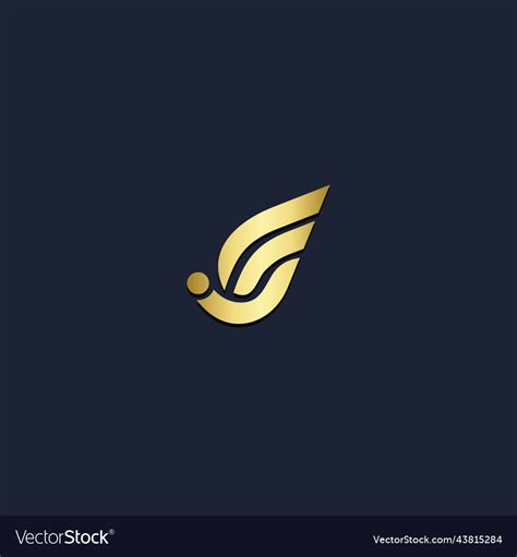 Abstract Wing Fly Gold Logo Royalty Free Vector Image