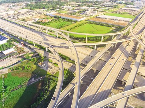 Massive Elevated Highway Intersection Stack Interchange Near