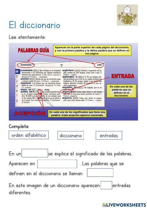 An Image Of A Document With The Words El Diccinario In Spanish On It