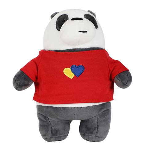 Miniso We Bare Bears Plush Panda 8 With Clothes Lovely Stuffed Toy