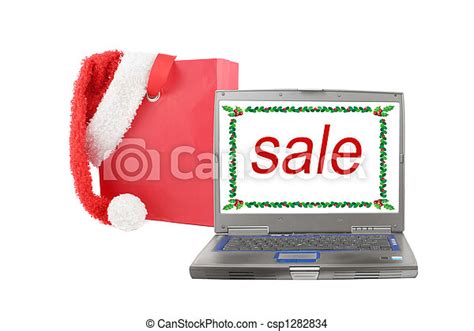 Christmas Laptop Mobile Laptop Computer With Sale On The Screen With