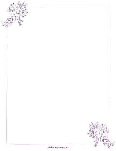 free unicorn stationery and writing paper unicorn