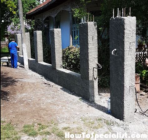 How To Build A Concrete Fence With Wooden Panels Howtospecialist