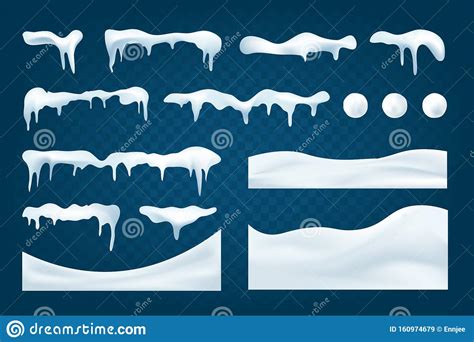 Realistic Snowdrifts Collection Winter Snowy Abstract Background