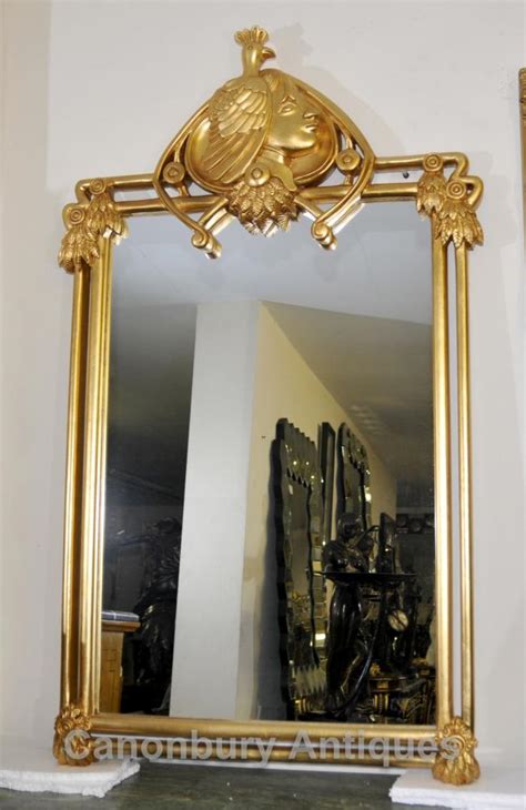 French Art Nouveau Gilt Pier Mirror Glass Mirrors Frame