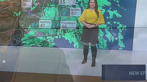 Felicia Combs Tight Black Skirt And Gold Top Weather Channel Rear