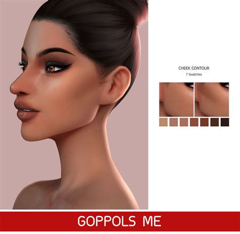 Gpme Cheek Contour C3 Sims 4 Cc Makeup Sims 4 Sims 4 Cc Skin