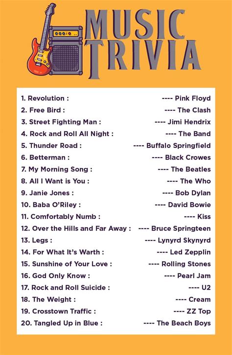 Printable Music Trivia Quiz Questions And Answers Fun Trivia And Quiz