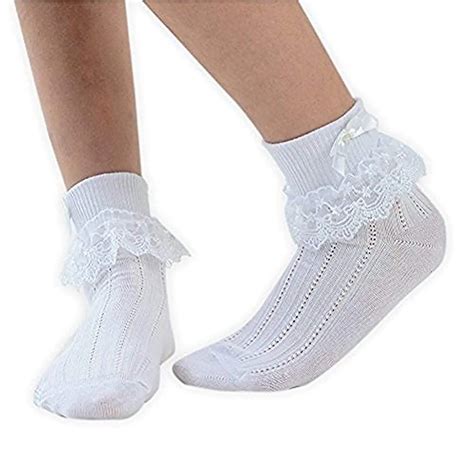 Buy Chic Wedding Ribbed Frilly Ankle Socks For Girls Pink Or White 1 3 Or 6 Pairs In Range Of