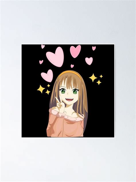 Cute Anime Girl Poster For Sale By Teeestudio Redbubble