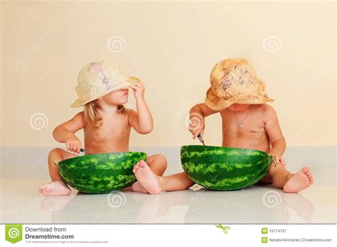Funny Kids Eating Watermelon Stock Image Image Of Health