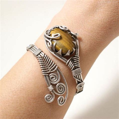 Tigers Eye Cuff Bracelet Unique Bracelet For Women Tigers Etsy 日本