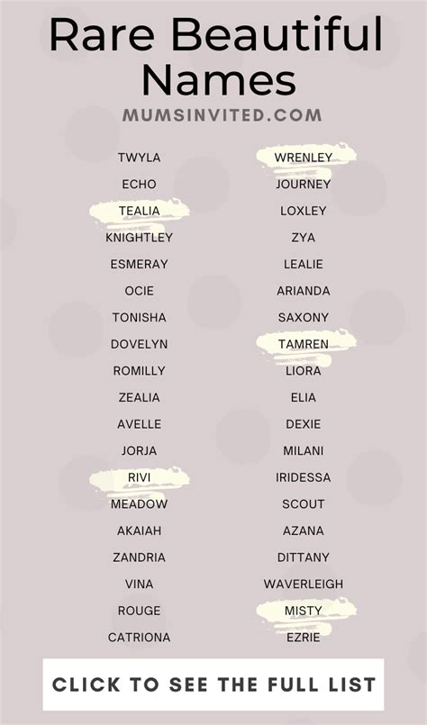 Beautiful Rare Unique Girl Names With Meaning Girl Names With