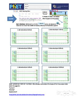 Review the following images, and before using any simulation, complete the following table by describe what is happening to the speed and what would happen after. Moving Man Worksheet Answers - Nidecmege