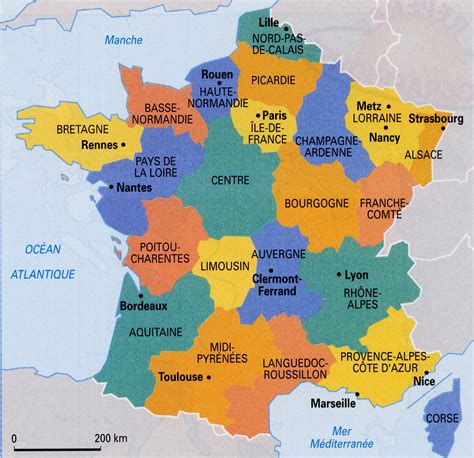 Map Showing Regions Of France Wisconsin Map