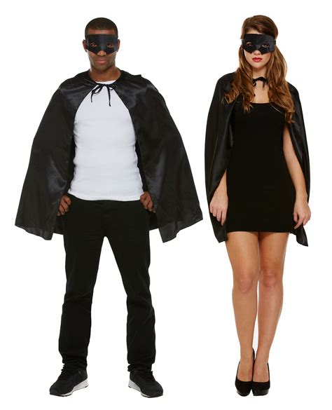 Black Superhero Costume Set One Size Adult Fancy Dress Henbrandt Ltd