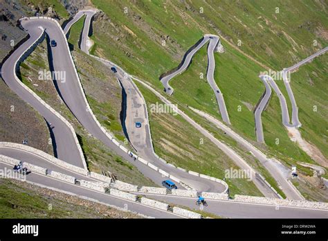 Cars On The Stelvio Pass Passo Dello Stelvio Stilfser Joch On The