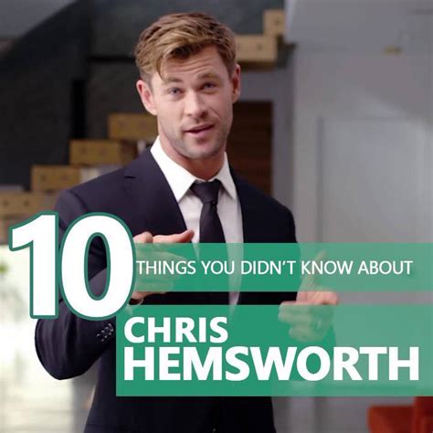 Quirkybyte 10 Things You Never Knew About Chris Hemsworth Aka Thor