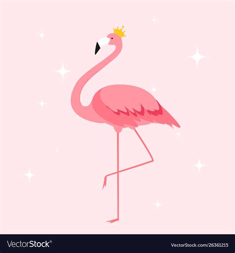 Silhouette Beautiful Colored Flamingos Royalty Free Vector