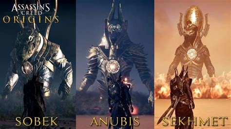 Assassin S Creed Origins All God Fights Anubis Sekhmet Sobek