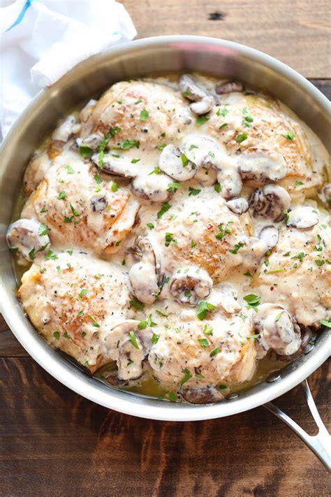 Full ingredient & nutrition information of the chicken with cream of mushroom soup served with rice calories. The Best Chicken Thighs Mushroom soup - Home, Family ...