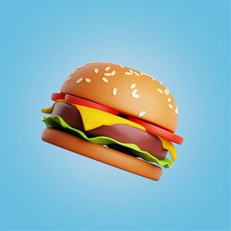 Stylized Burger Free Vr Ar Low Poly 3d Model Cgtrader