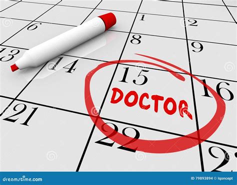 Doctor Appointment Health Care Check Up Physical Calendar Stock