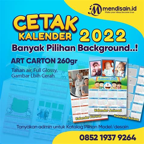Jual Kalender 2022kalender Customcetak Kalender Custom Fotokalender