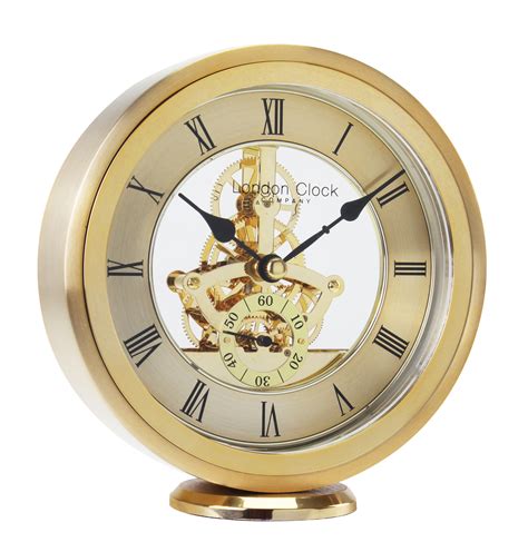 London Clock Company Round Gold Skeleton Mantel Clock Ebay