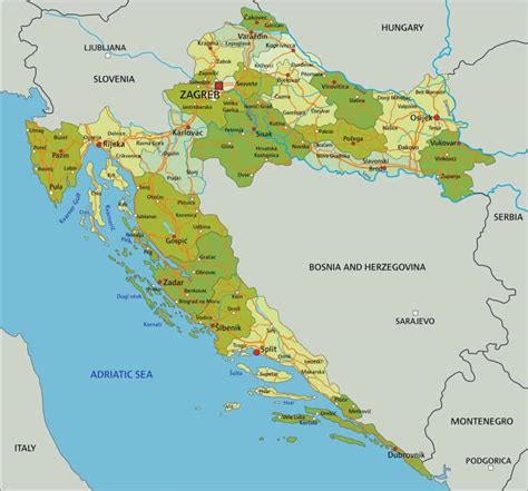 Mapas de Croacia políticos físicos turisticos para descargar e imprimir
