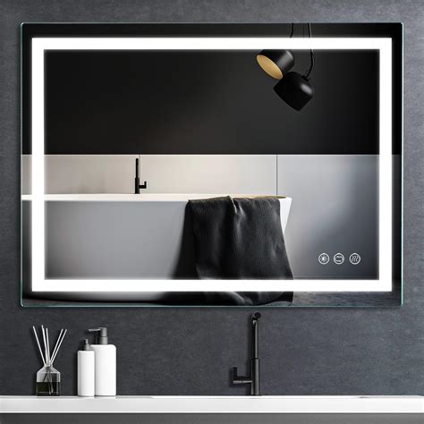 Buy Butylux 36x28 Inch Led Lighted Bathroom Mirror With Anti Fog Wall Ed Vanity Mirror With