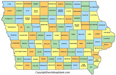 Iowa Labeled Map Printable Map Of Iowa Printable Maps Images And