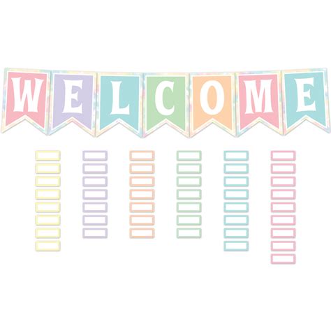 Pastel Pop Pennants Welcome Bulletin Board Tcr8410 Teacher Created