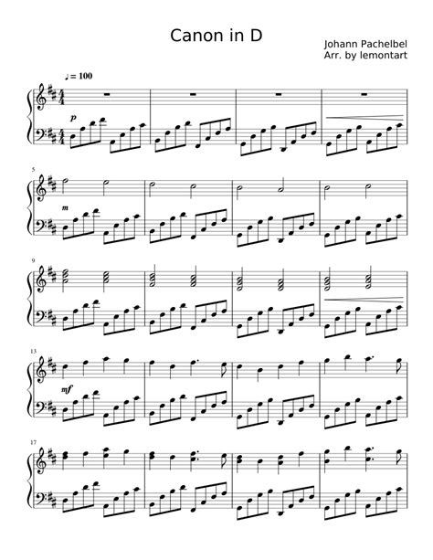 Savesave das notensystem klaviatur for. Canon in D sheet music for Piano download free in PDF or MIDI