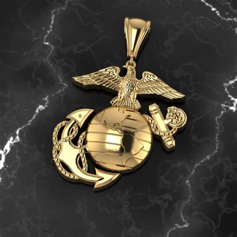 14k Gold Usmc Eagle Globe And Anchor Pendant 50 Out Of 5 Stars 2
