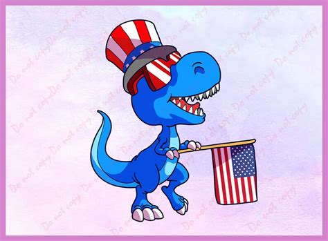 Patriotic Dinosaur Png America Saurus Rex Png 4th Of July Etsy