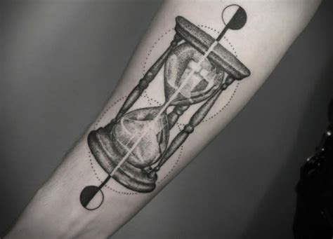 Dotwork Hourglass Forearm Tattoo Tattooimagesbiz
