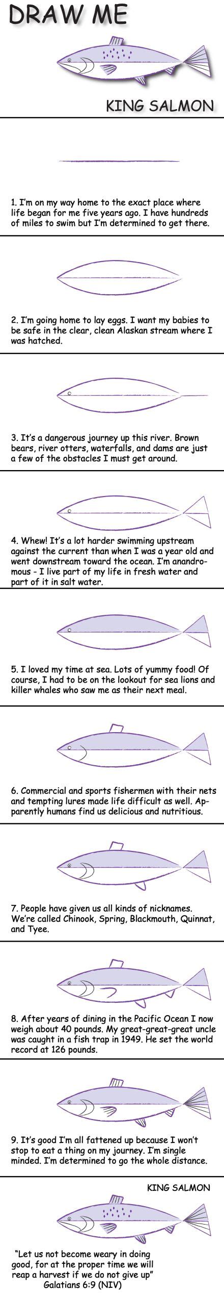 How to draw a salmon fish easy. Marty Nystrom | Author, poet, and songwriter | Draw ...