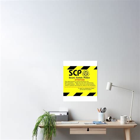 Scp Foundation Warning Attention Poster By Yu U Ta Redbubble