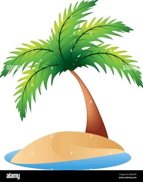 Tropical Island Palm Tree Sea Travel Icon Image White Background Vector