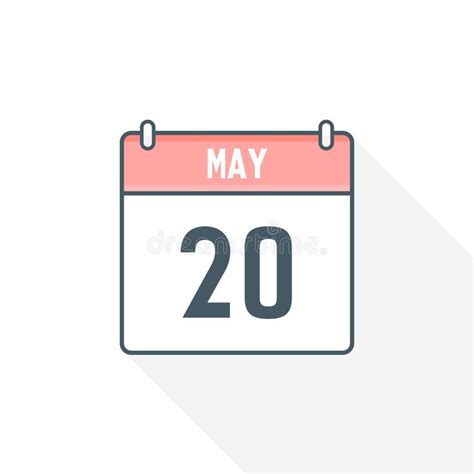 20th May Calendar Icon May 20 Calendar Date Month Icon Vector