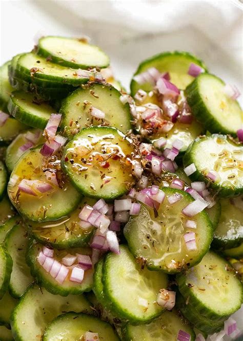 Cucumber Salad With Herb Garlic Vinaigrette Recipetin Eats