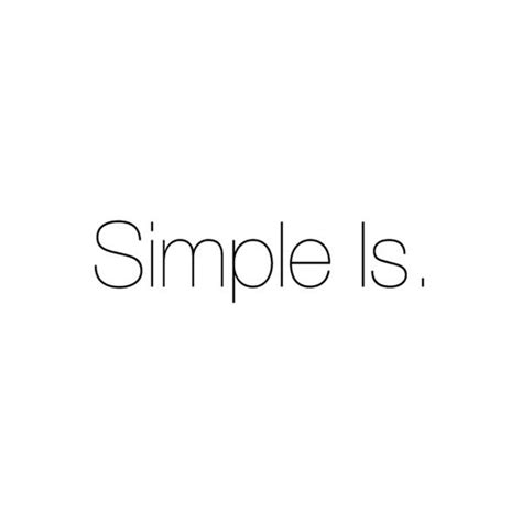 Simple Is