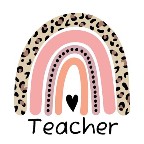 Premium Vector Teacher Rainbow School Teacher Life Leopard Rainbow
