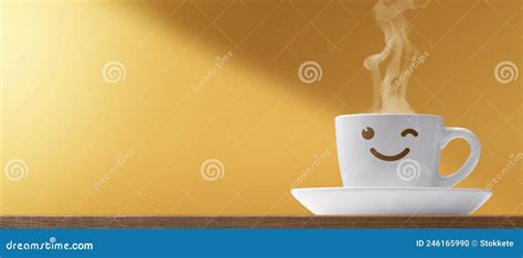 Cute Smiling Coffee Cup Character Stock Photo Image Of Delicious