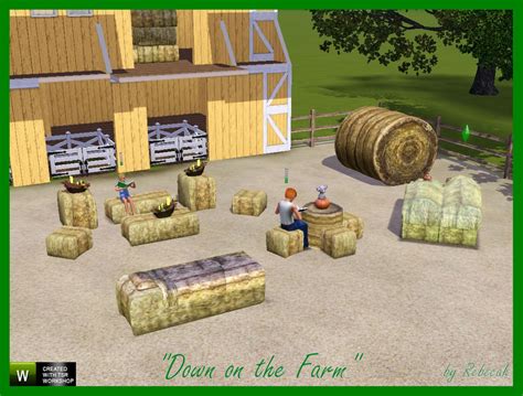 The Sims Resource Down On The Farm Hay Bale Furniture