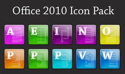 11 Set Icon Aplikasi Microsoft Office 2010 Dan 2013