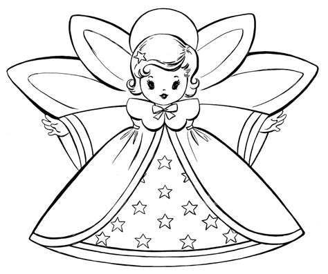 Free printables, coloring pages, crafts, puzzles & cards to print. Free Christmas Coloring Pages - Retro Angels - The ...